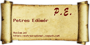 Petres Edömér névjegykártya
